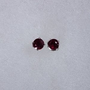 Pigeon Blood Ruby Stud Earrings- Vintage 2 Cttw